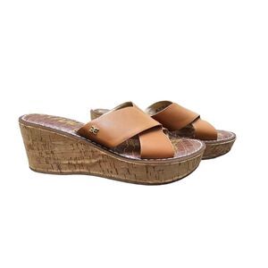 Sam Edelman KORINA Leather Platform Slide Sandal Open Toe Size 8.5